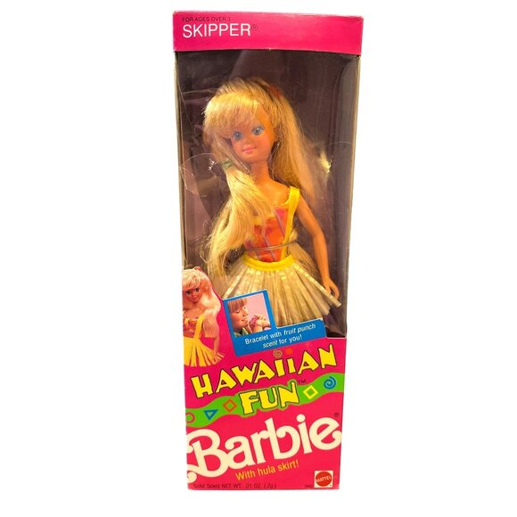 Hawaiian Fun Skipper Barbie Doll W/Hula Skirt & Accessories By Mattel 1990 #5942 - Picture 1 of 6